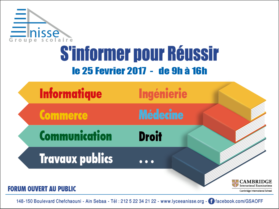 Forum d'orientation -S'informer pour Réussir- Samedi 25 Février 2017 